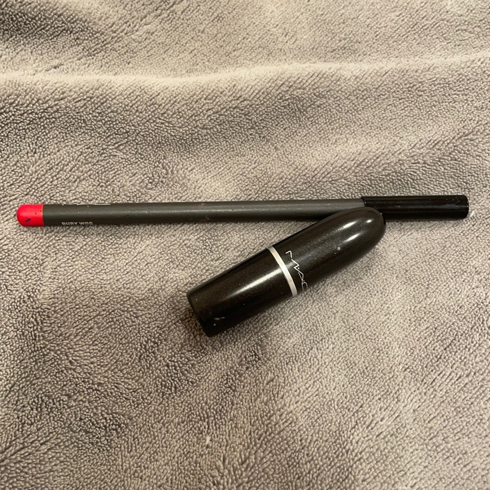 Mac Cosmetics Ruby Woo Lipstick and Lip Liner